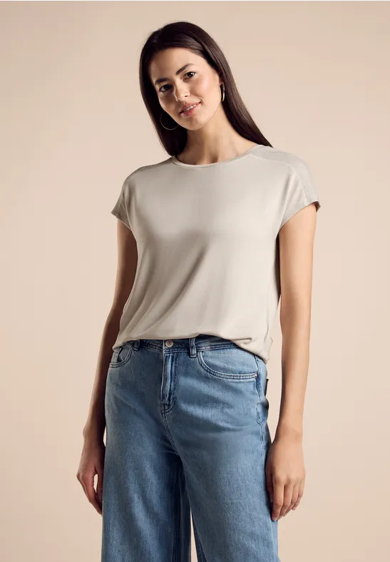 Street One T-Shirt mit Glanz-Detail Günstig kaufen