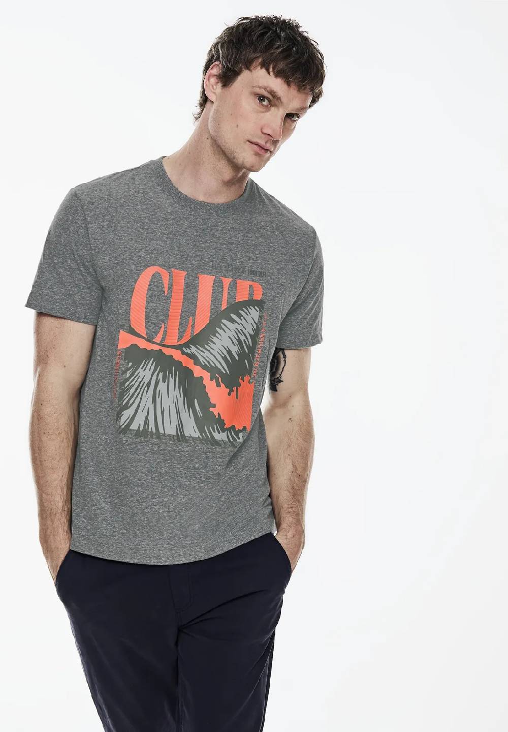 Street One Melange T-Shirt mit Print