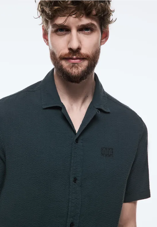 Street One Seersucker Kurzarmhemd Räumungsverkauf