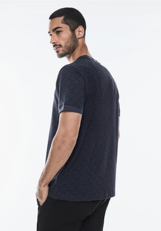 Street One Gemustertes Henley T-Shirt Kauf eins, bekomm eins gratis