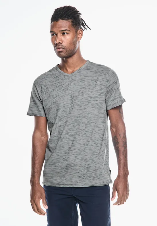 Street One Space Dye V-Neck T-Shirt Neueste Stile