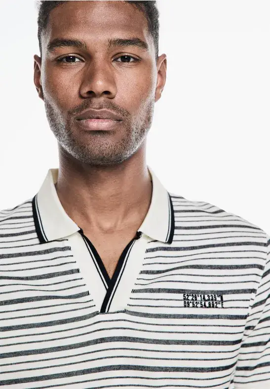 Street One Streifen Struktur Poloshirt Letzte 2 Tage