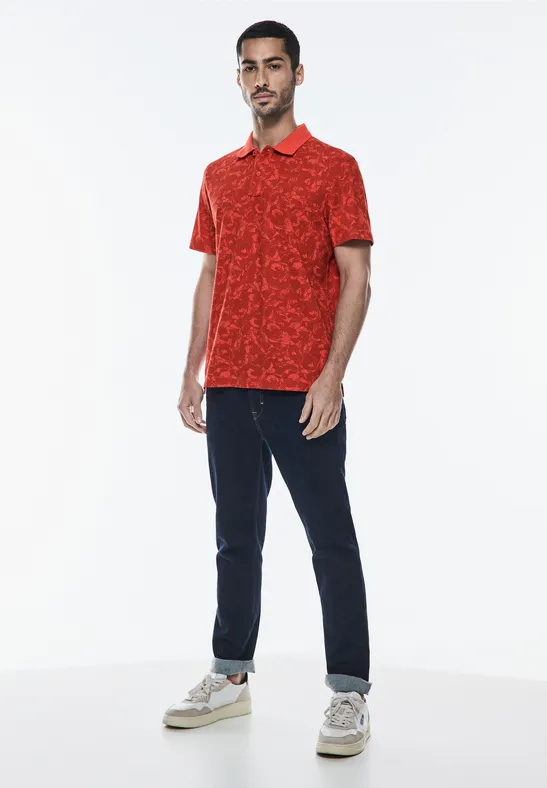 Street One Piquée Print Poloshirt Bis zu 60% Rabatt