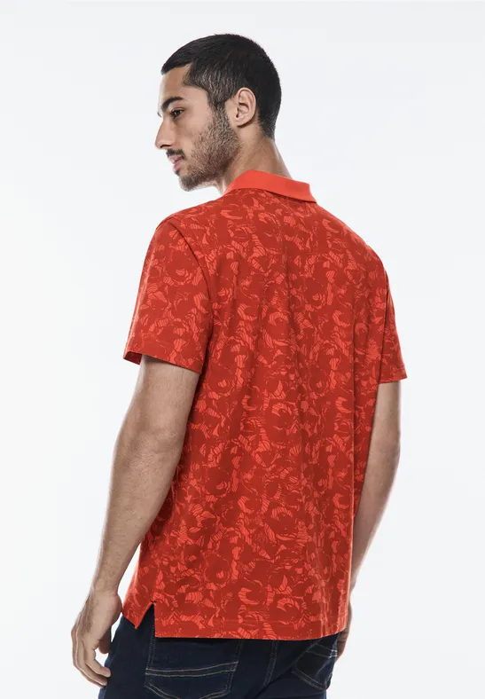Street One Piquée Print Poloshirt Bis zu 60% Rabatt