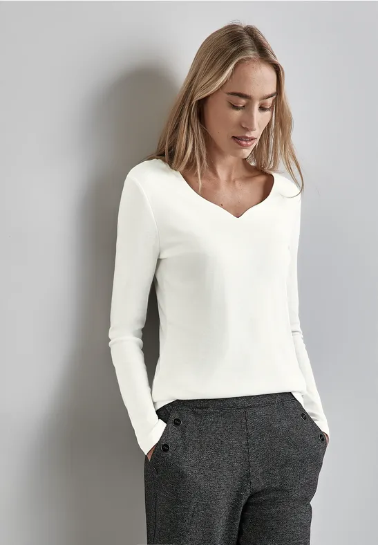 Street One Shirt mit Herzausschnitt Rabatt