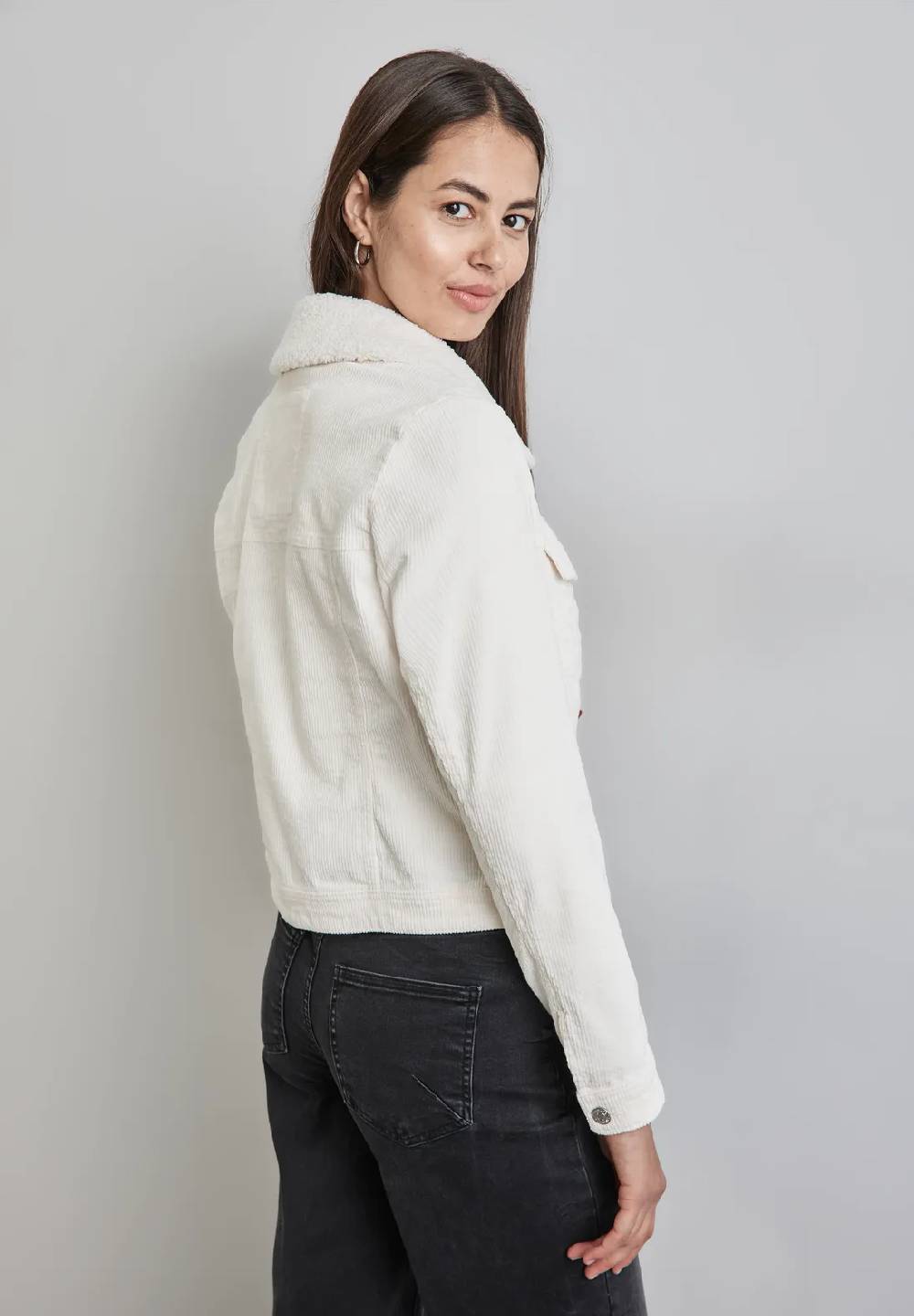 Street One Cord-Jacke mit Teddy-Kragen Im Verkauf